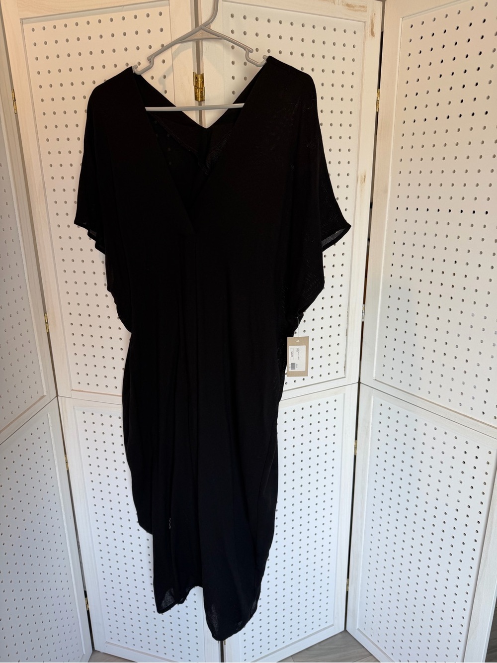 Violet Muse - Women’s Black Laine dual V neck dress - Medium